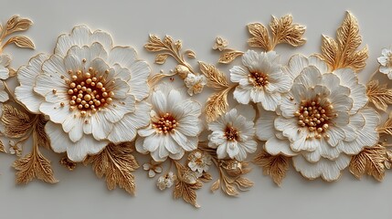 Artistic flower design crafted with golden highlights high resolution picture