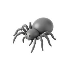 Monochrome Three-Dimensional Spider Illustration for Halloween Design