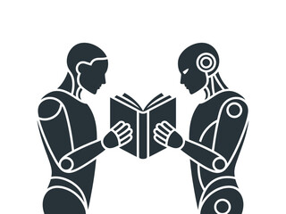Robots share knowledge by reading a book together