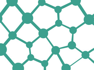 A network of interconnected nodes forms an abstract geometric pattern.