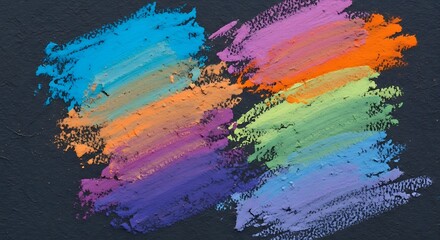 Dynamic multicolored chalk strokes creating a vibrant artistic texture on a dark background