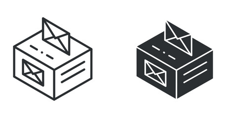 Ballot Box Icon for Elections and Voting Process