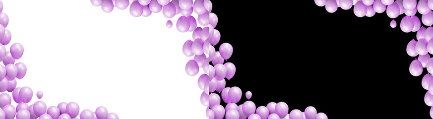 PNG image of Festive purple balloons frame a creating a celebratory border perfect for party invitations and special event announcements and graphic designs on transparent background