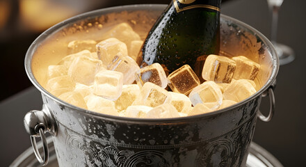 Champagne Bucket with Glowing Ice