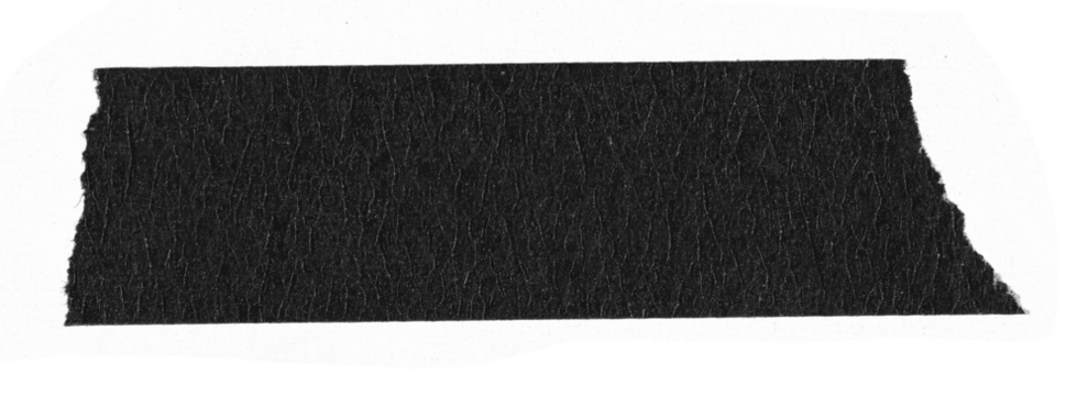 Realistic black electrical tape piece. Torn matte adhesive gaffer tape isolated on PNG background