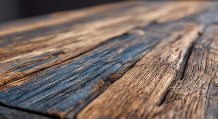 Rusty bolt on weathered blue-painted wooden planks; textured surface concept.