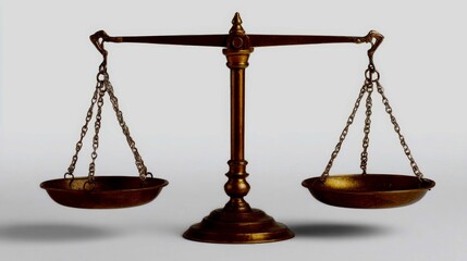 Vintage brass balance scale symbolizing justice, fairness, and weight measurement in legal and commercial contexts