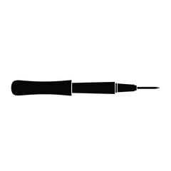 Black silhouette of a awl tool on white background