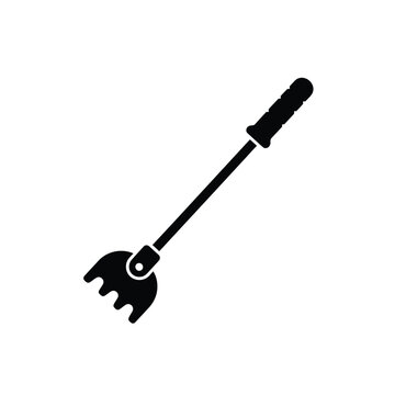 Black silhouette of a back scratcher tool vector