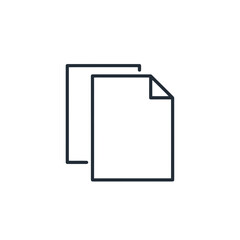 Two blank document icons simple line vector illustration for web design isolat