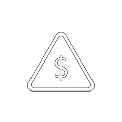 Fintech dollar risk outline icon set for finance and investment