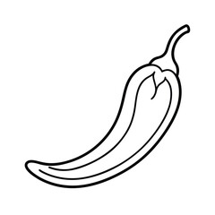 Vector illustration of a fresh banana and red chili pepper isolated on white