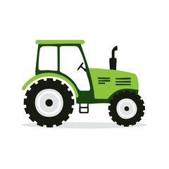 Obraz premium Modern Green Tractor Machine for Agriculture Farming Cultivation