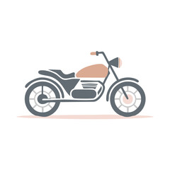 Obraz premium Stylized Vintage Motorcycle with Geometric Design and Soft Color Palette