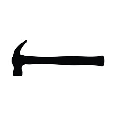 Black silhouette of a claw hammer on white background 2