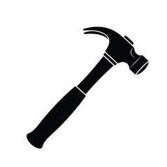Black silhouette of a claw hammer on white background 5