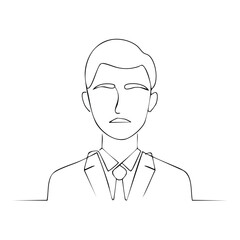 Continuous line art drawing of a professional person wearing business suit and tie minimalist illustration
