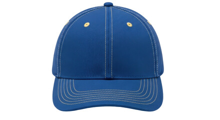 Blue baseball cap isolated PNG on transparent background, stylish headwear for sports and casual...