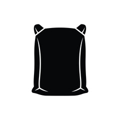 Black silhouette of a closed sack with white outlines