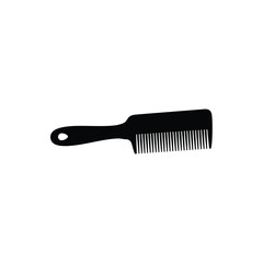 Black silhouette of a comb on a white background hair
