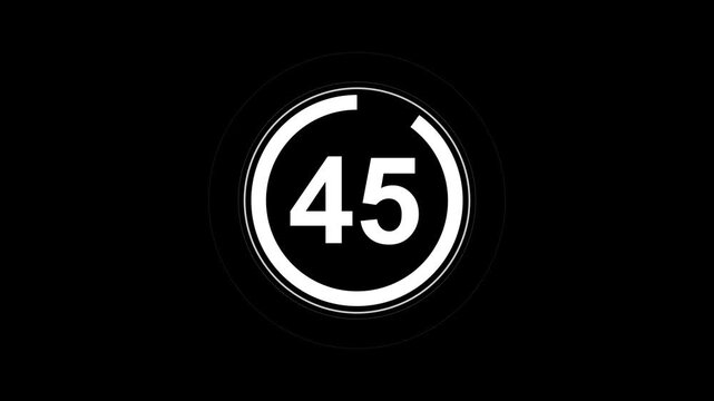 Circle countdown timer 50 seconds animation from 50 to 0 seconds, 50 Seconds countdown timer, Countdown timer, countdown or special offers on promotional materials. Motion graphics of countdown system