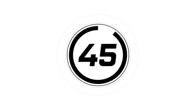 Circle countdown timer 50 seconds animation from 50 to 0 seconds, 50 Seconds countdown timer, Countdown timer, countdown or special offers on promotional materials. Motion graphics of countdown system