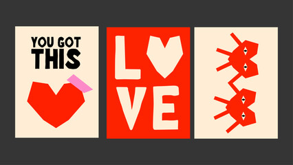 Grunge valentine poster with bold love message and messy textures, mixing modern street-art vibes and soft romance. Perfect edgy wall art.