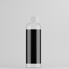 Clear Cosmetic Bottle Mockup with Blank Label