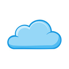 Stylized light blue cloud symbol illustration for weather and digital concepts