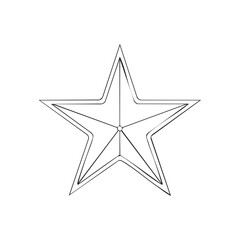 Obraz premium Minimalist Five Pointed Star Outline Illustration with Inner Lines and Rounded Edges Simple Vector Graphic Design Element