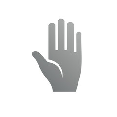 Obraz premium Stylized human hand graphic symbol showing stop gesture or open palm communication
