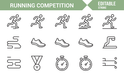 Athlete motion and race tools vector pack for fitness projects