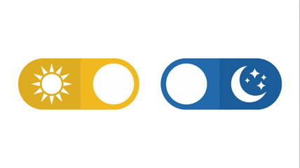Day and night mode toggle switch icon set for user interface design