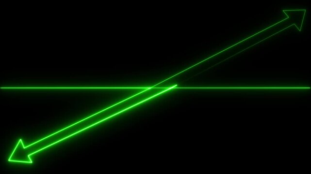 green Glowing Neon arow  Icon Animation &ndash; House Symbol Sign Seamless on Black Background, 4k video