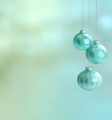 Christmas balls decoration on a light background.