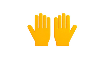 Obraz premium Yellow hand icon pair flat style isolated on transparent background symbolizing greeting stop or high five suitable for digital communication cheerful and friendly design