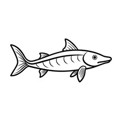 Vector illustration of a marine animal fish isolated on a white background, useful for icon, food, fishing, and seafood concepts