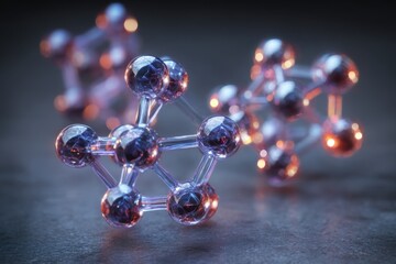 Exploring molecular structures with focus on atomic arrangements and bonds in a scientific setting