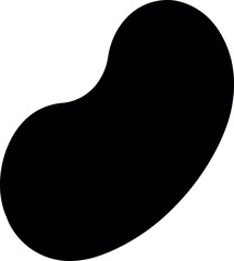 Solid Black Jelly Bean Silhouette with Smooth Rounded Contour