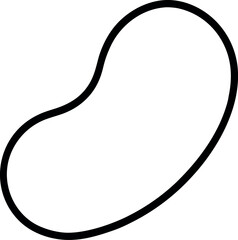 Black Jelly Bean Outline with Smooth Asymmetrical Contour Vector