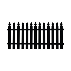 Picket fence silhouette isolated on white background silhouette
