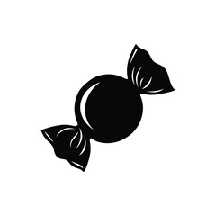 Wrapped candy silhouette sweet treat black and white