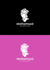 Minimalist Motherhood Logo with Abstract Mother and Child Symbol