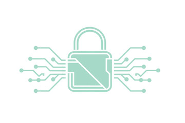 Obraz premium Digital padlock symbol representing cybersecurity and data protection.