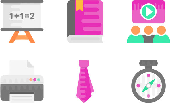 vector illustration of a set of icons for education, Vector icon, Education vector icon