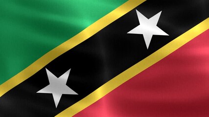 Saint Kitts and Nevis flag - realistic waving fabric flag