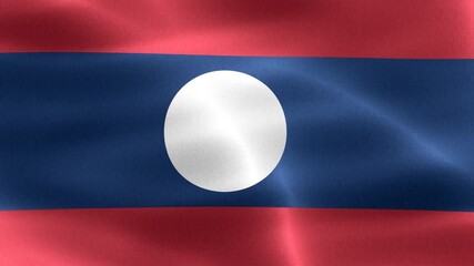 Laos flag - realistic waving fabric flag