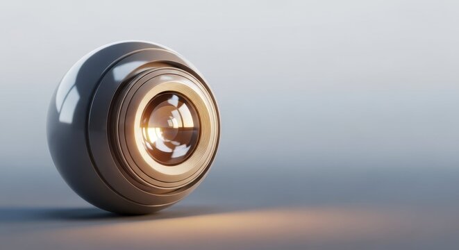 Modern communication device with sleek design and glowing lens, showcasing innovative technology and contemporary aesthetics. Communication device highlights modern design and illumination.