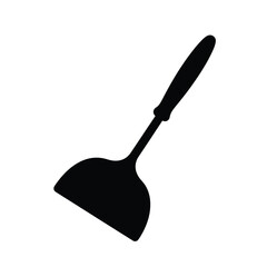 Black silhouette of a spatula on a white background
