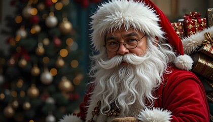 Santa Claus with gift sack